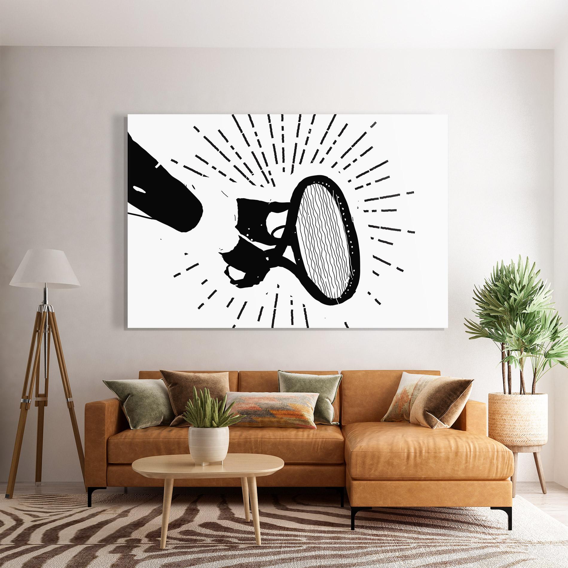 Tablou Sticla Tennis Black Line mockup 7