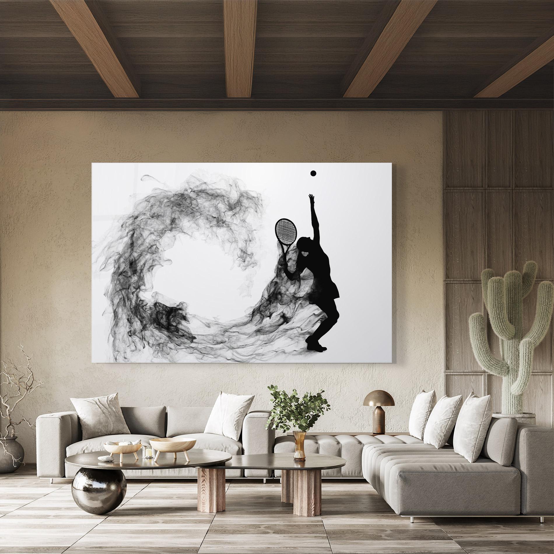 Tablou Sticla Black Tennis Smoke mockup 8