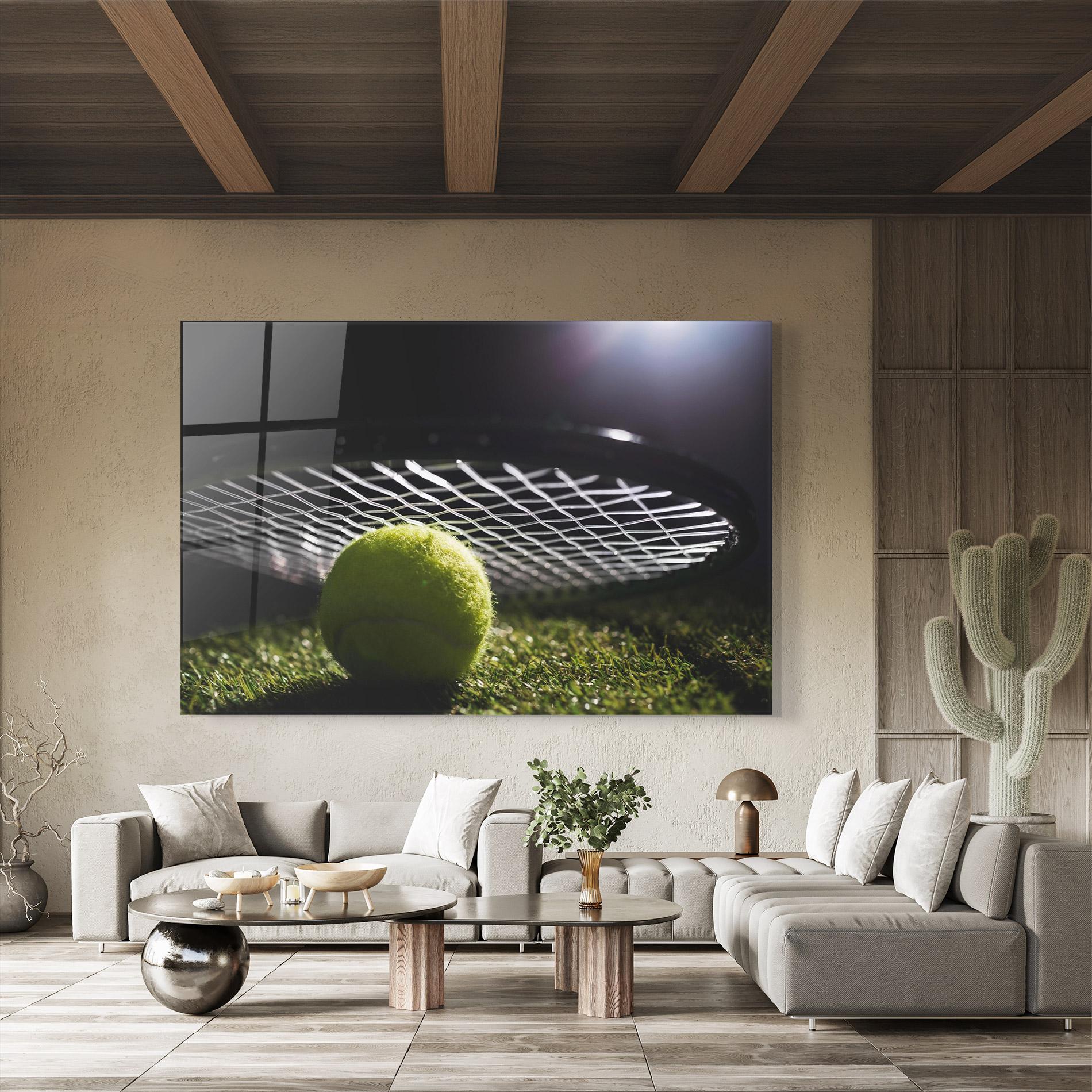 Tablou Sticla Close Up Tennis Ball mockup 8