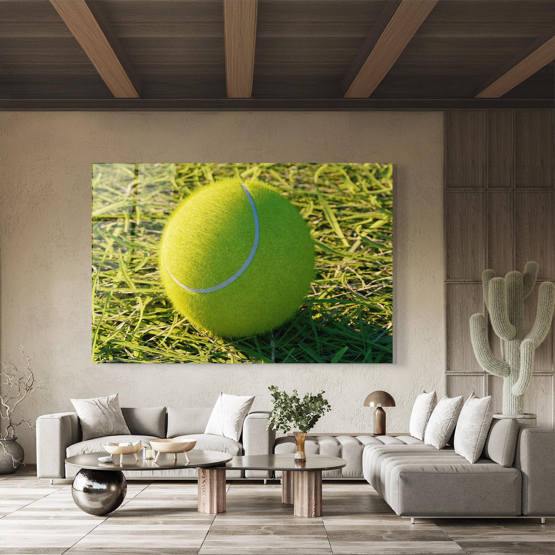 Tablou Sticla Green Tennis Ball mockup 8