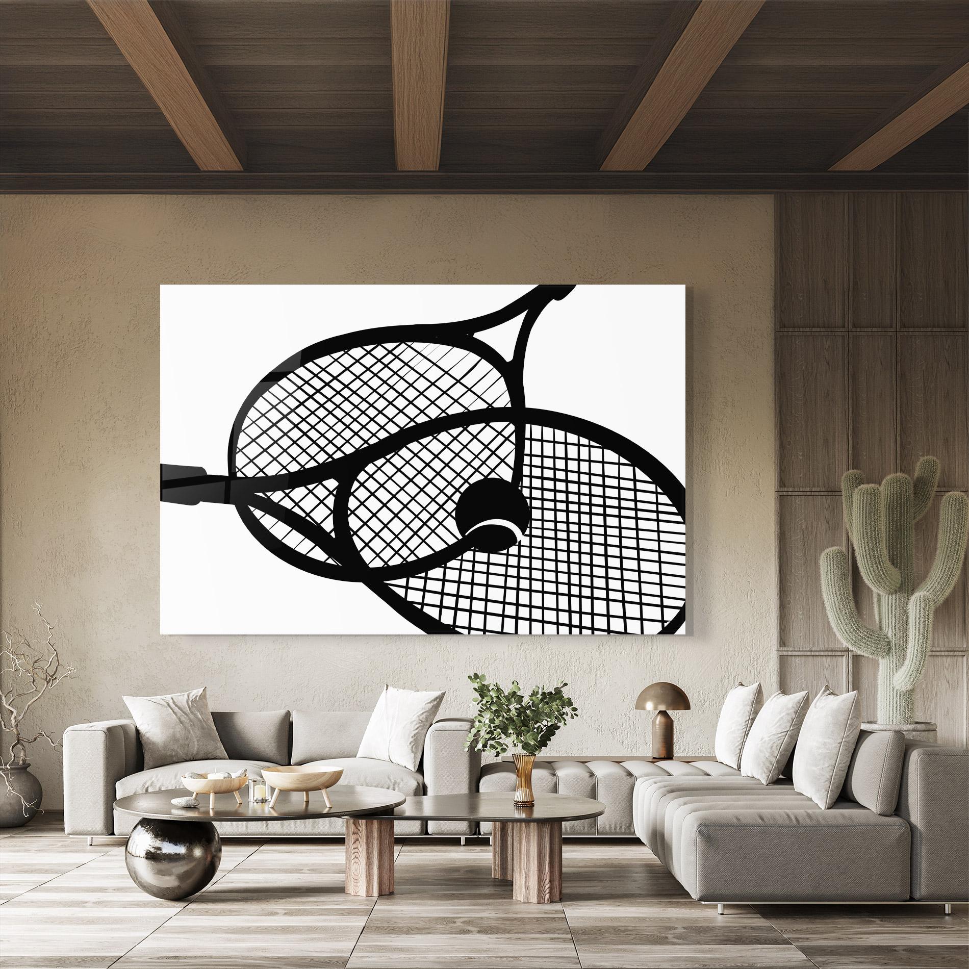 Tablou Sticla Tennis Ball Line mockup 8