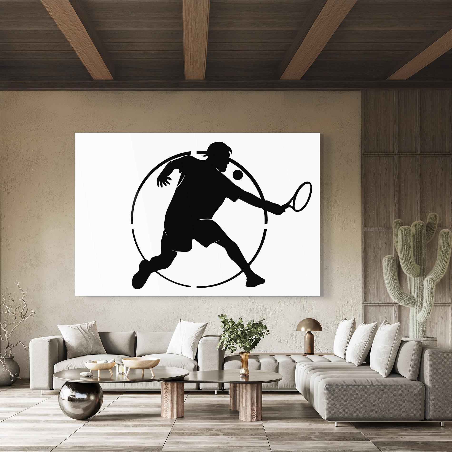 Tablou Sticla Tennis Black Circle mockup 8
