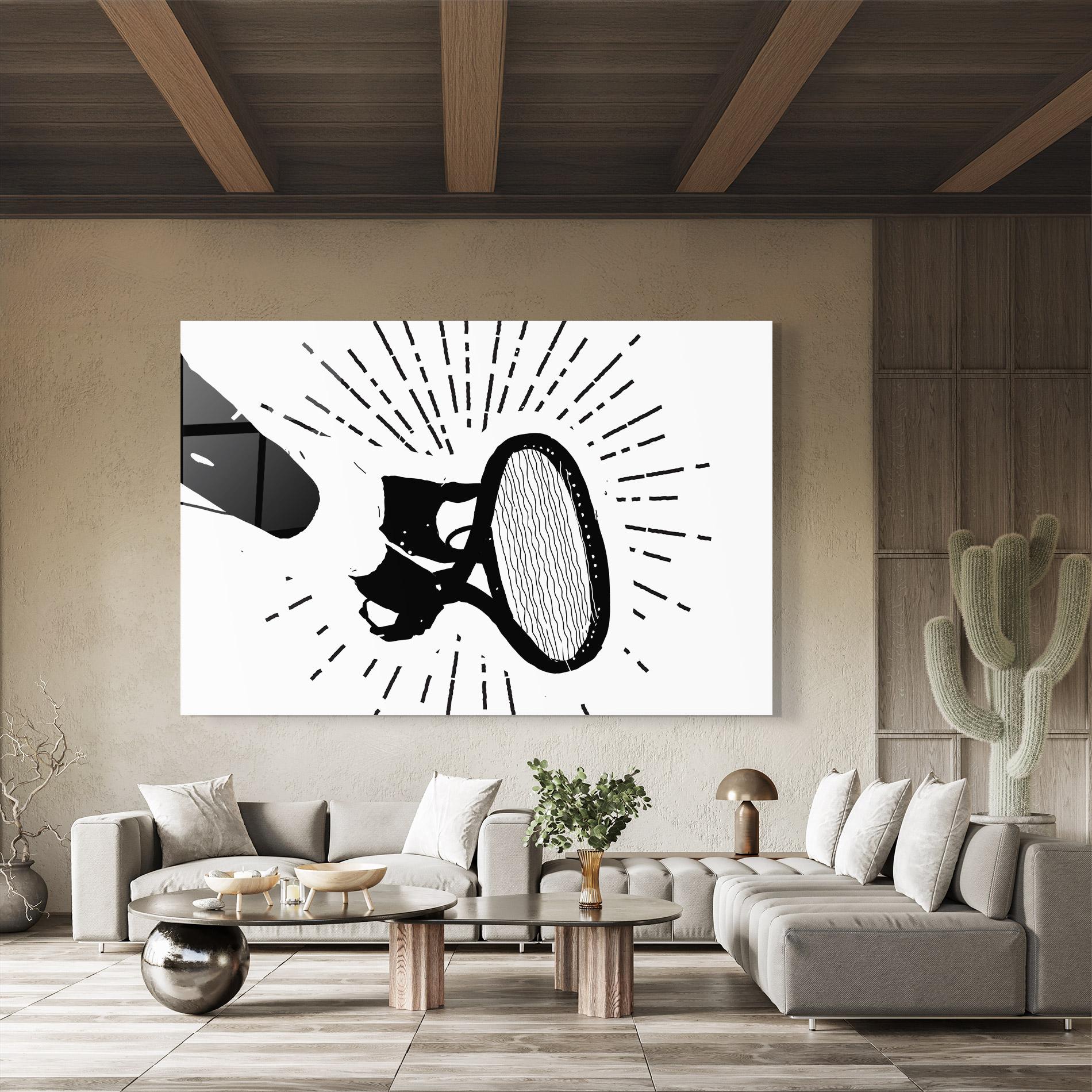 Tablou Sticla Tennis Black Line mockup 8