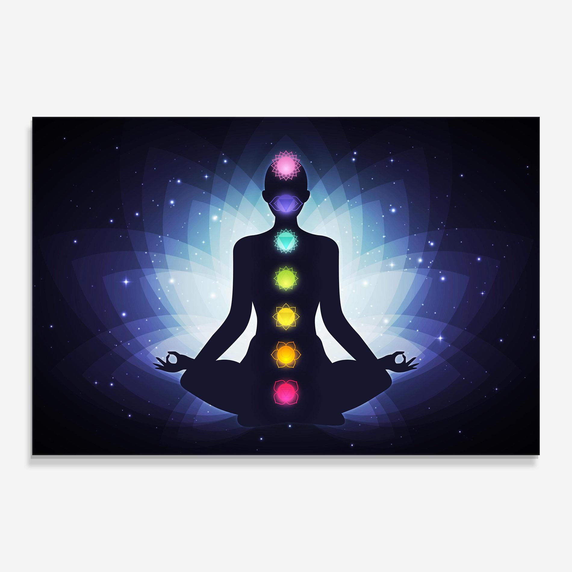 Tablou Sticla Flower Meditation mockup 0