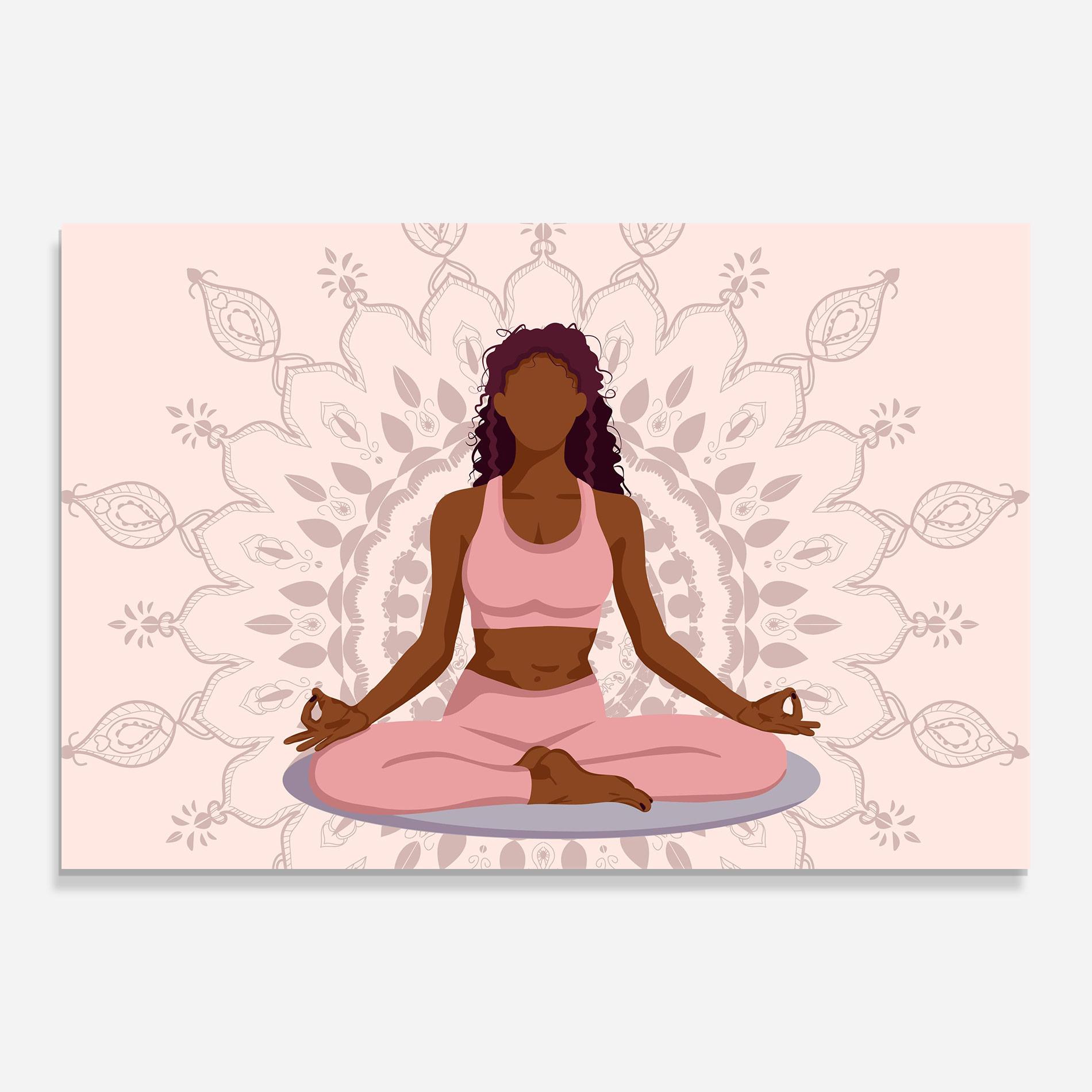 Tablou Sticla Lotus Position mockup 0