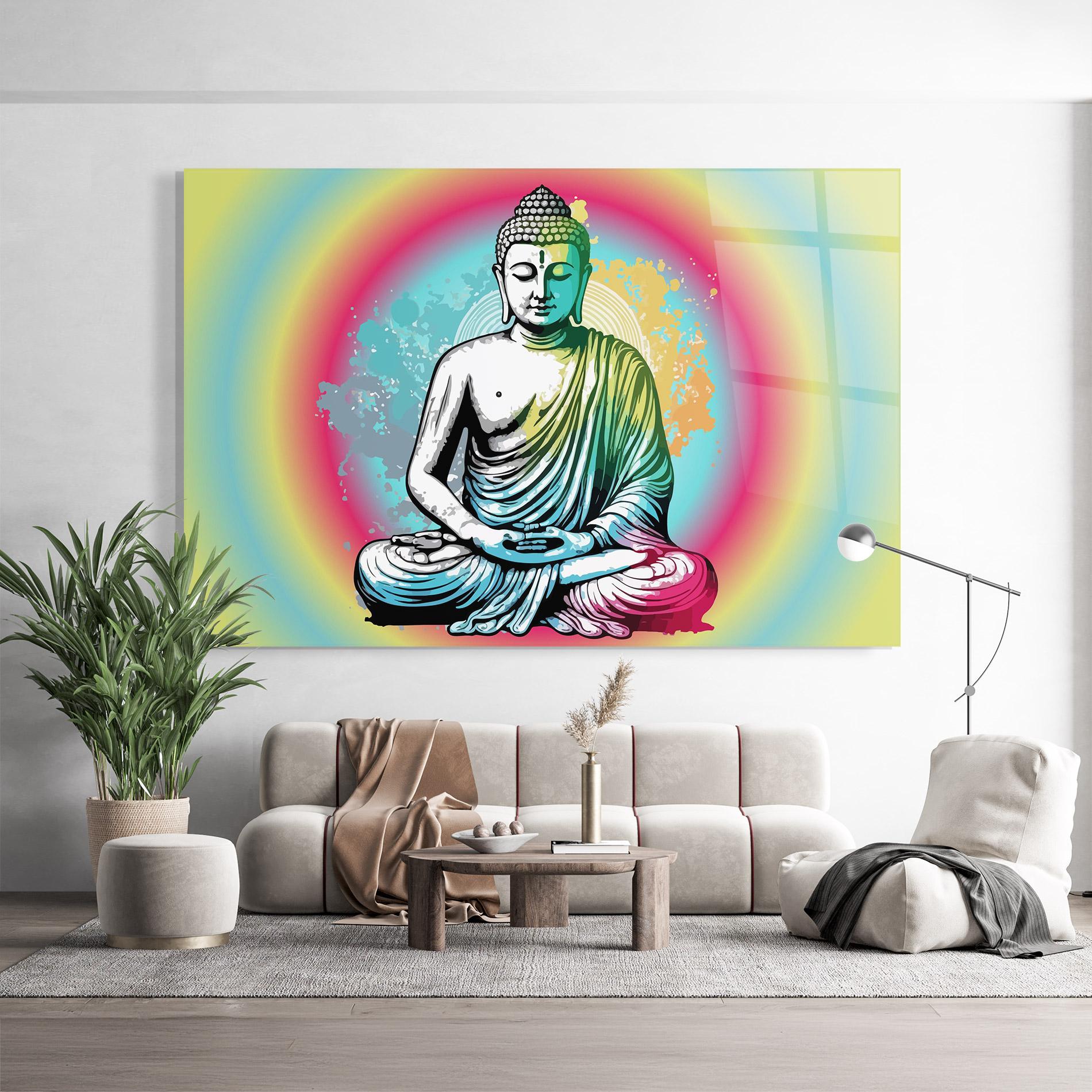 Tablou Sticla Budha Yoga mockup 9