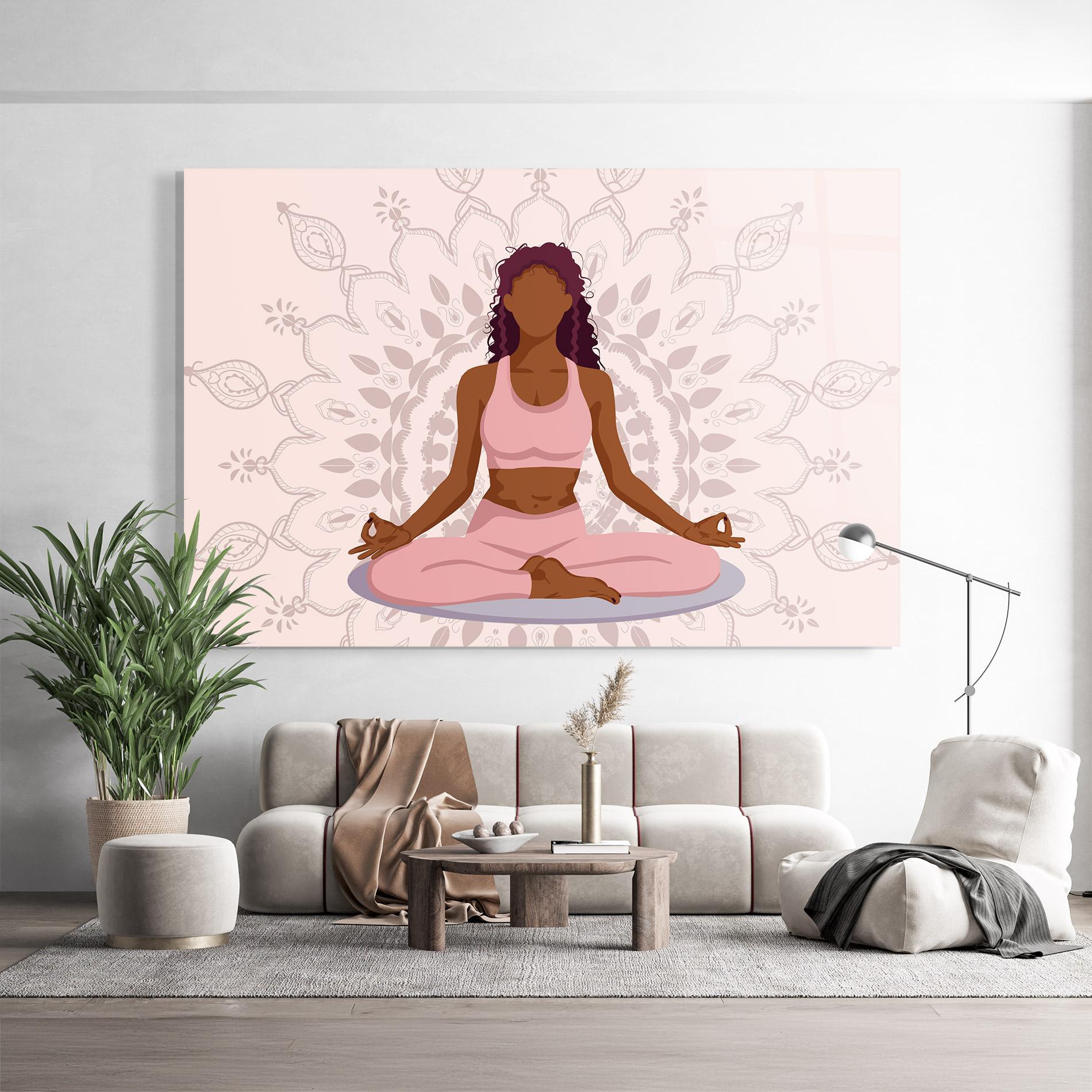 Tablou Sticla Lotus Position mockup 9