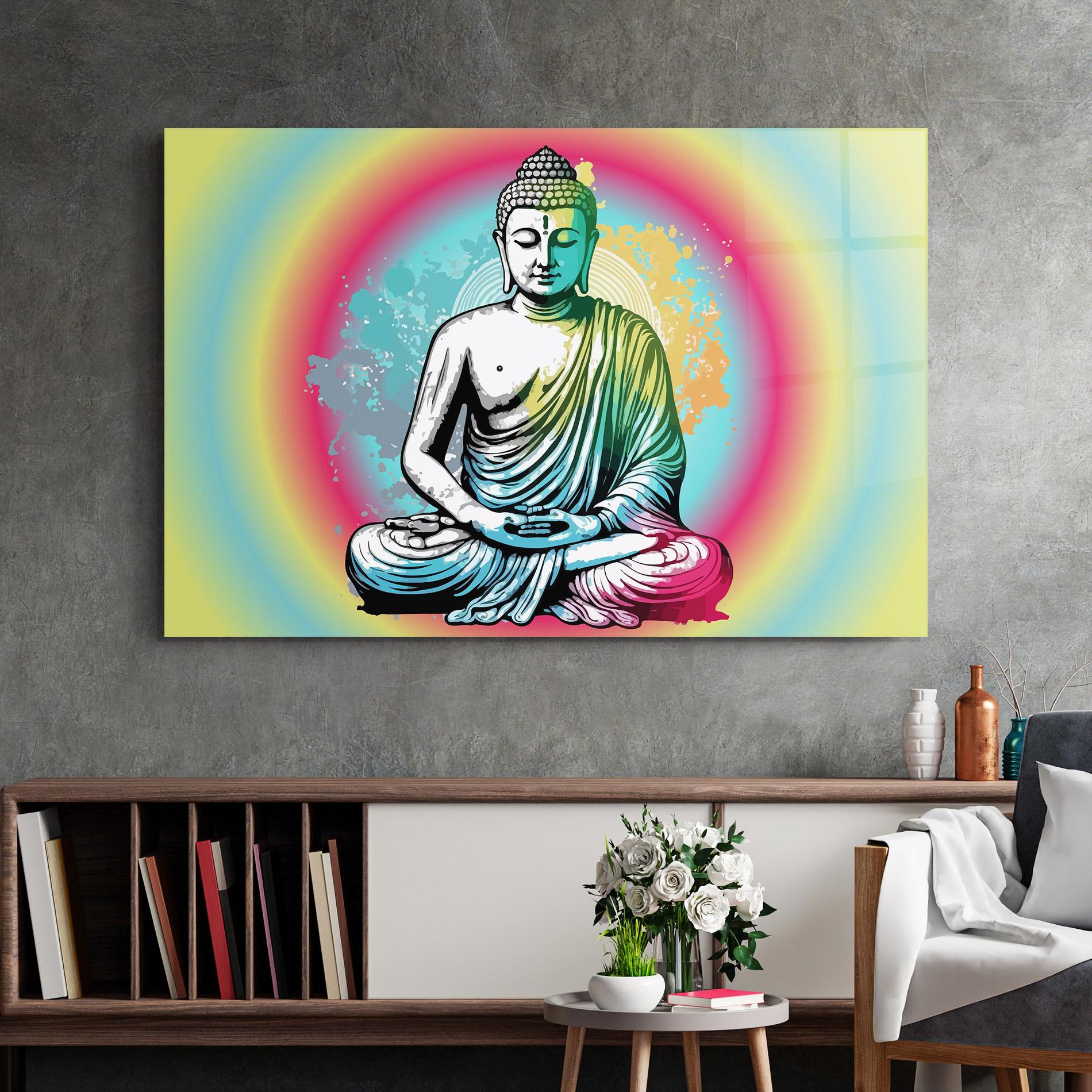 Tablou Sticla Budha Yoga mockup 2
