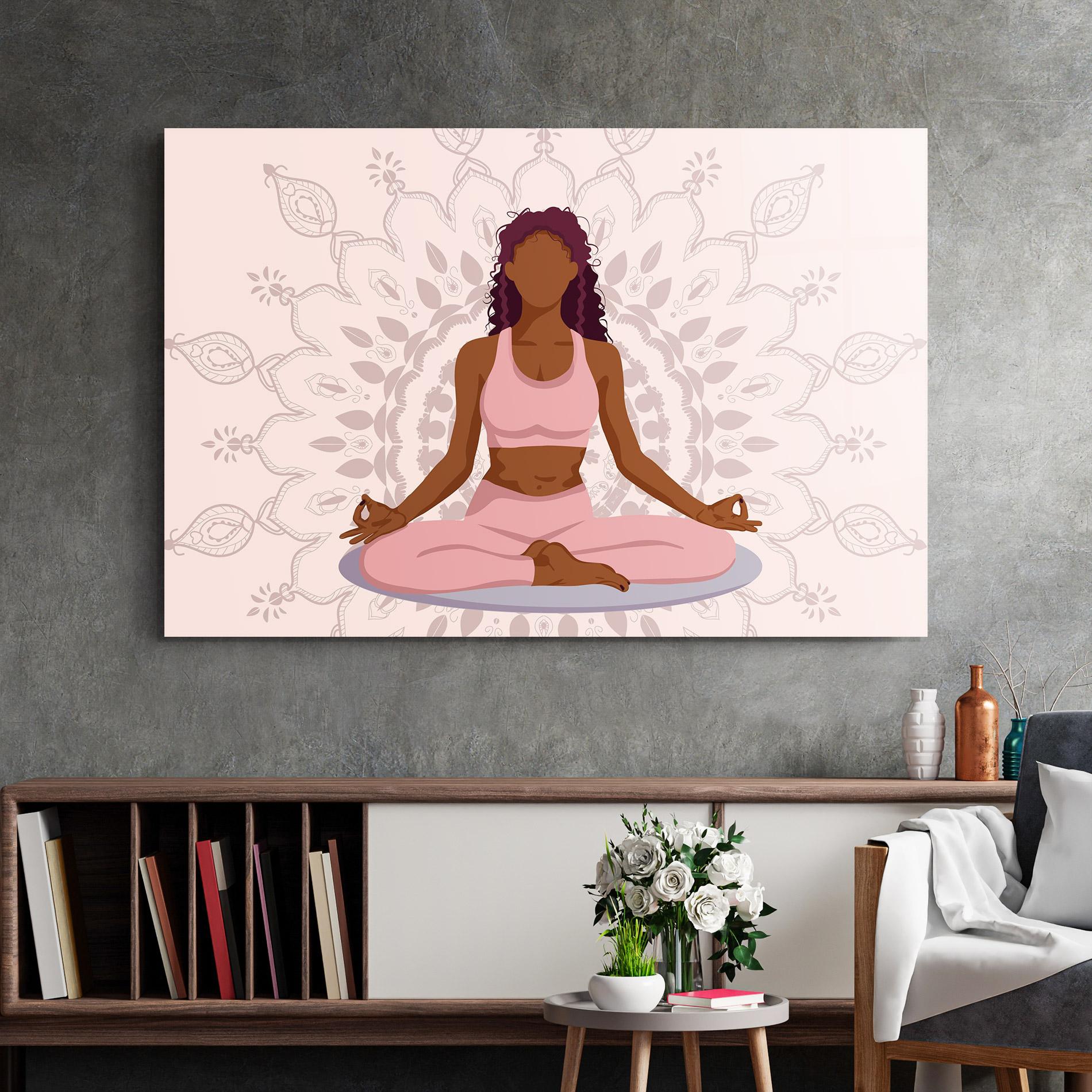 Tablou Sticla Lotus Position mockup 2