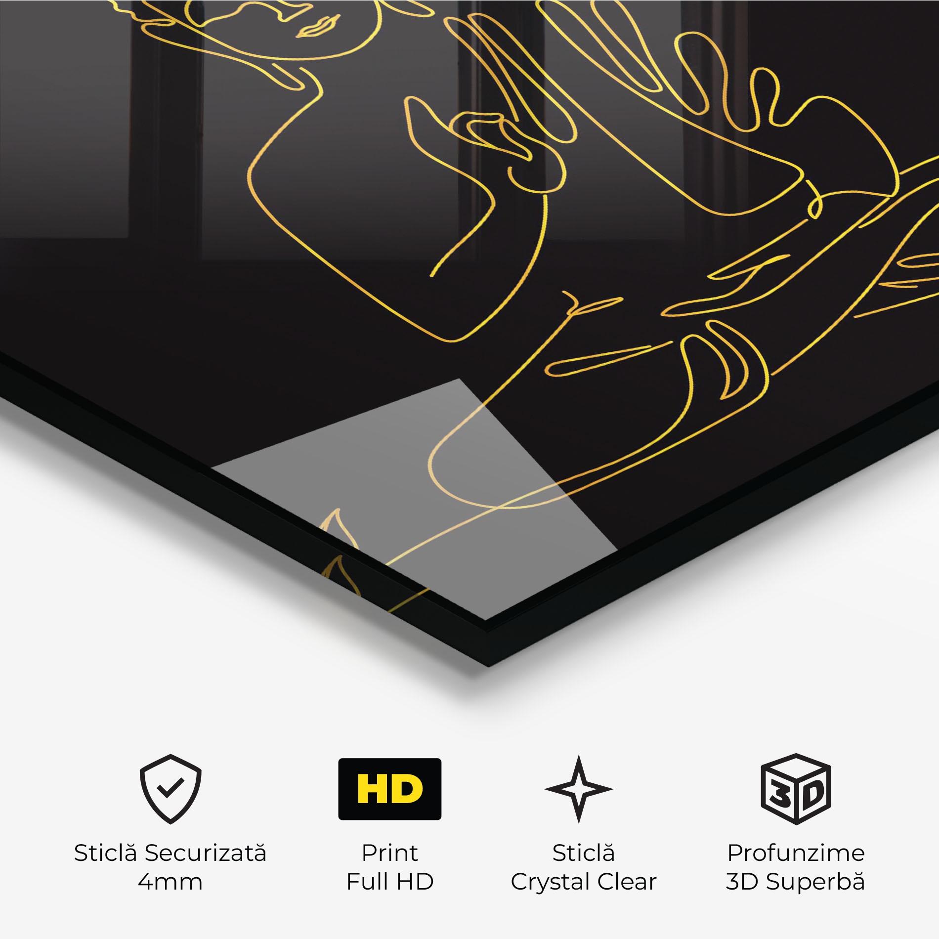 Tablou Sticla Buddha Gold Line mockup 3