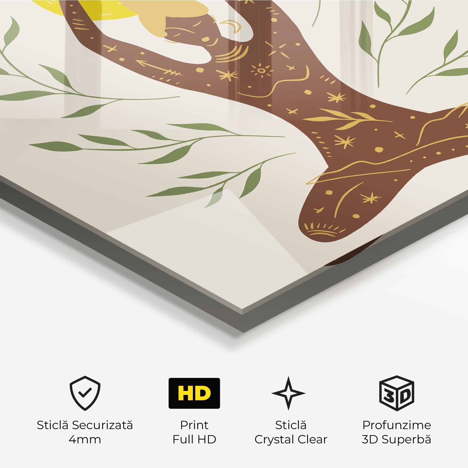 Tablou Sticla Moon Girl Yoga mockup 3