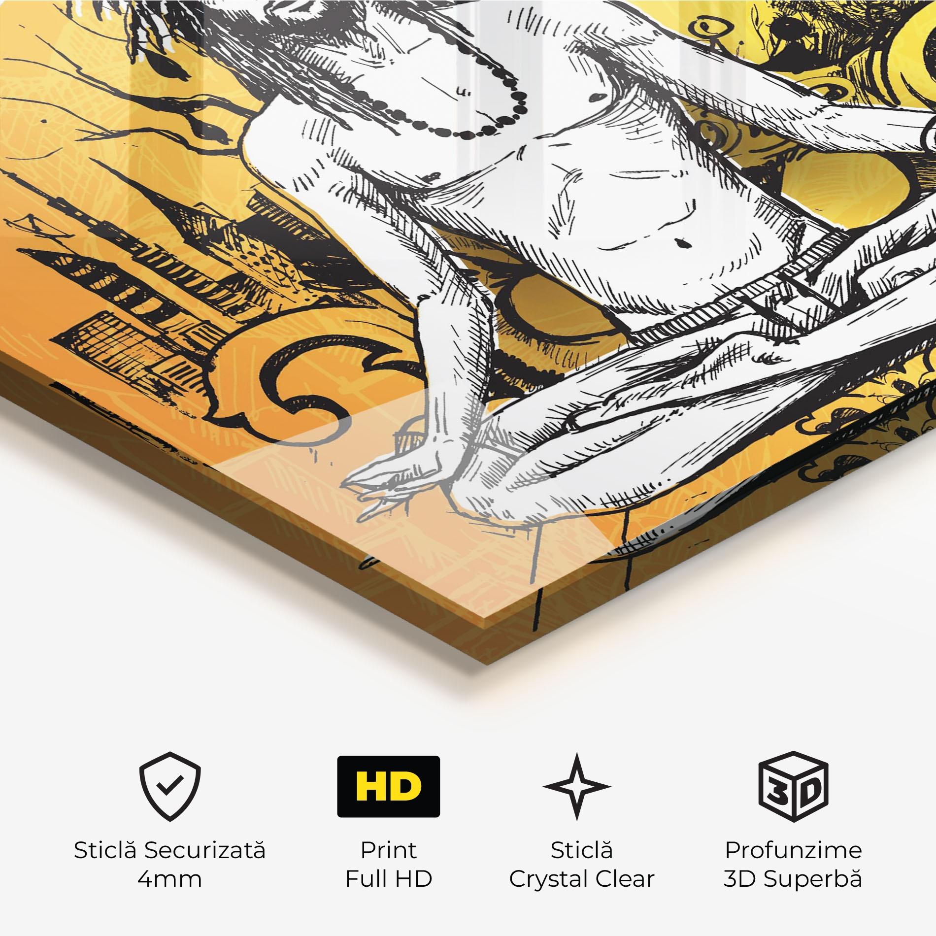 Tablou Sticla Orange Meditation mockup 3