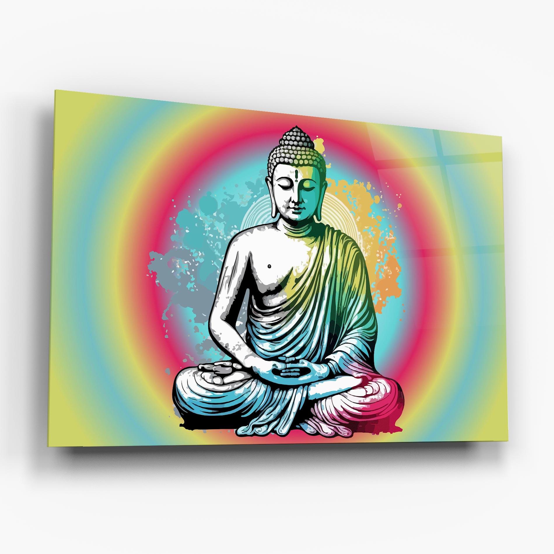 Tablou Sticla Budha Yoga mockup 6