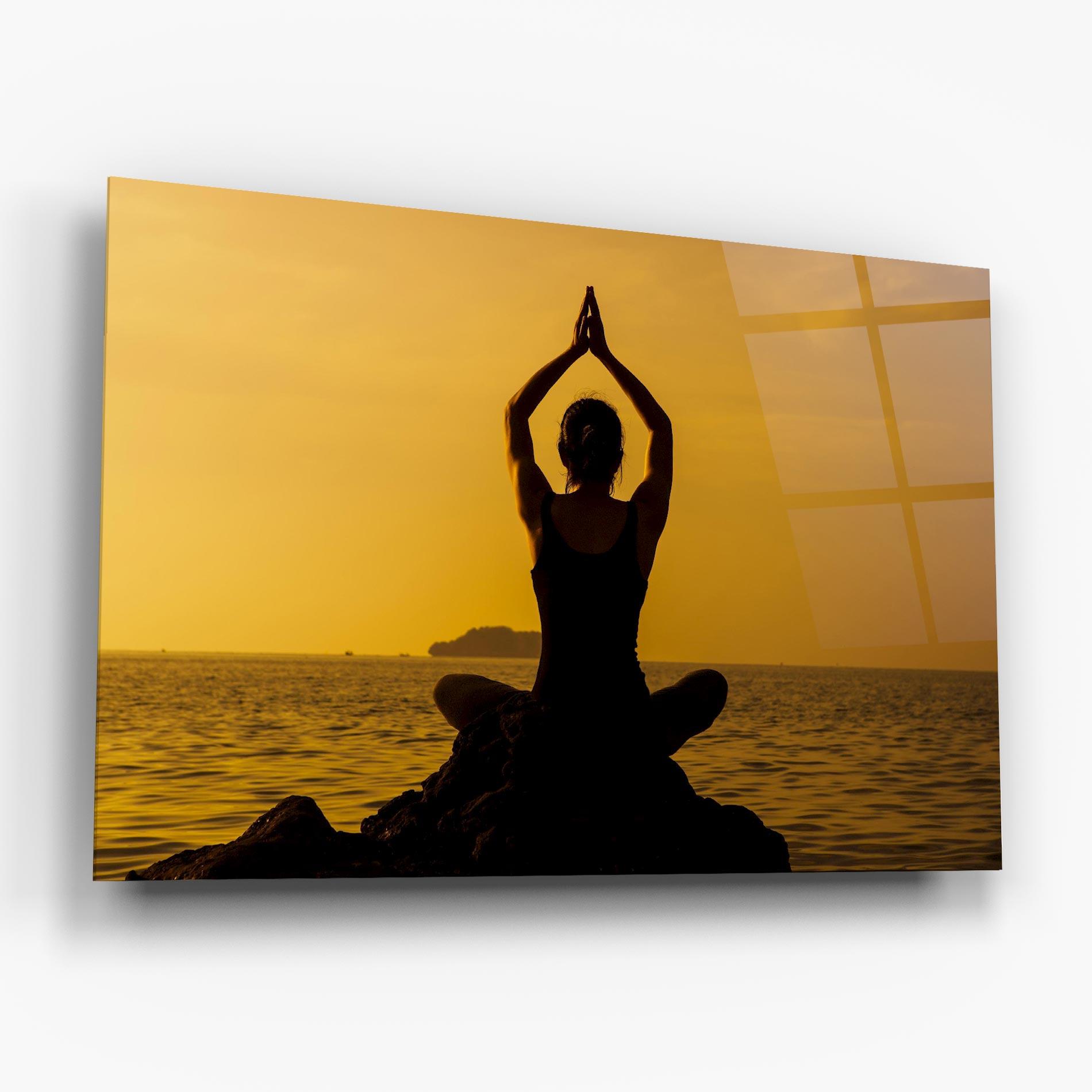 Tablou Sticla Meditation On Sunset mockup 6