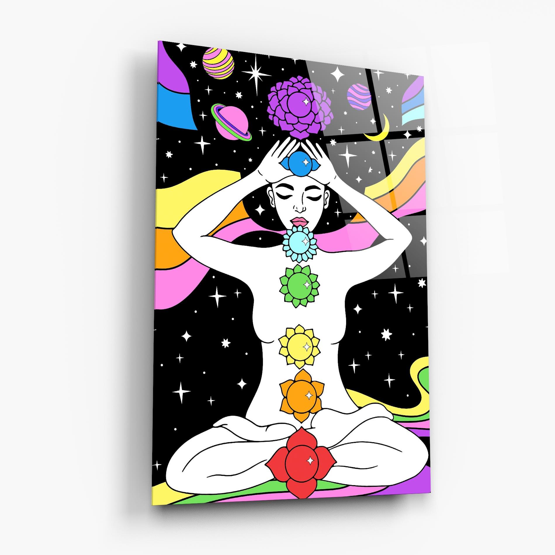 Tablou Sticla Chakras Meditation mockup 6