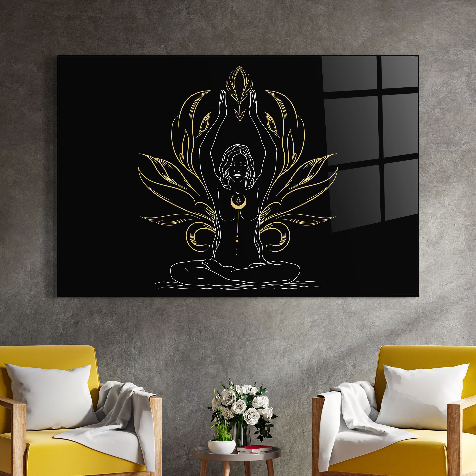 Gold Yoga Pose mockup 4