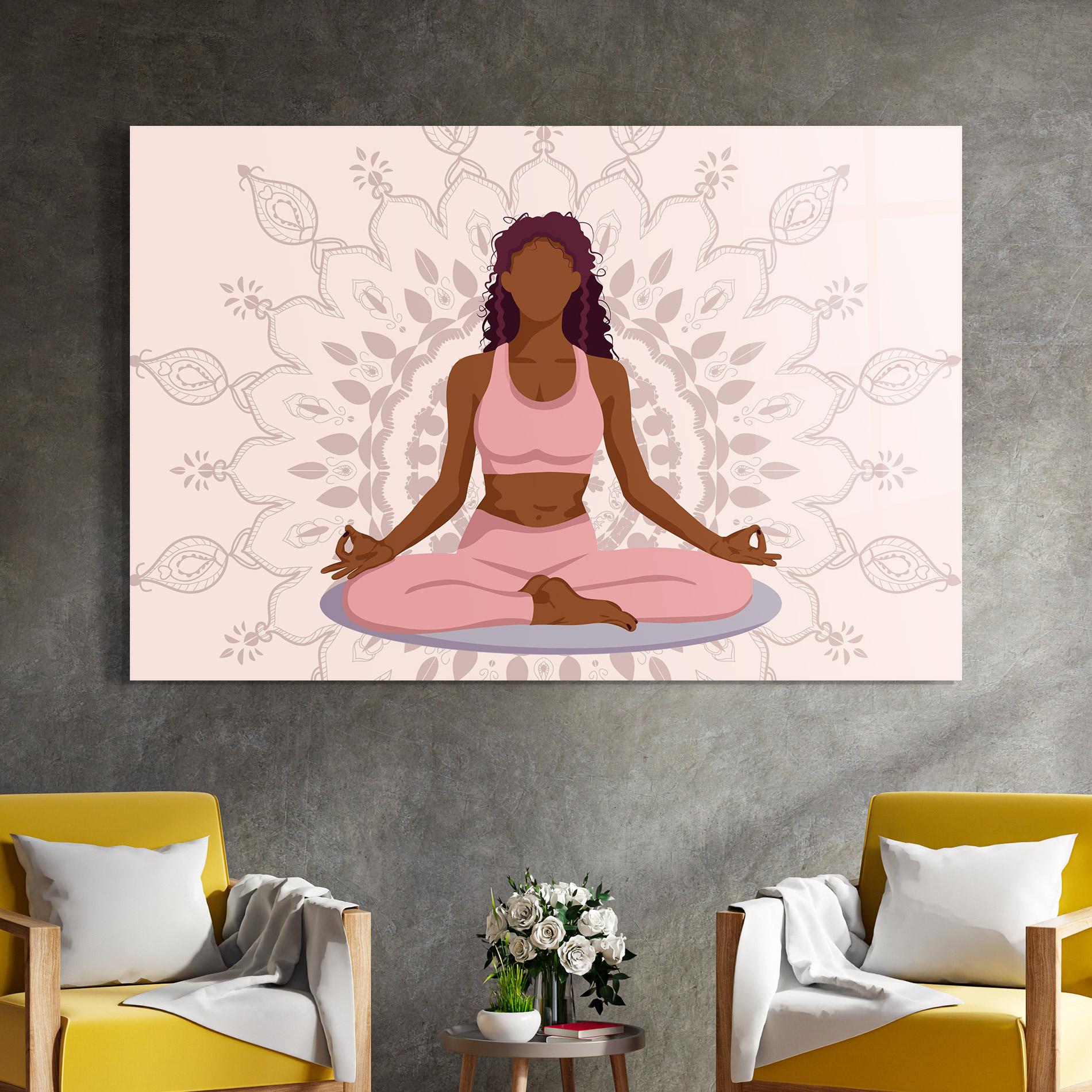 Tablou Sticla Lotus Position mockup 4