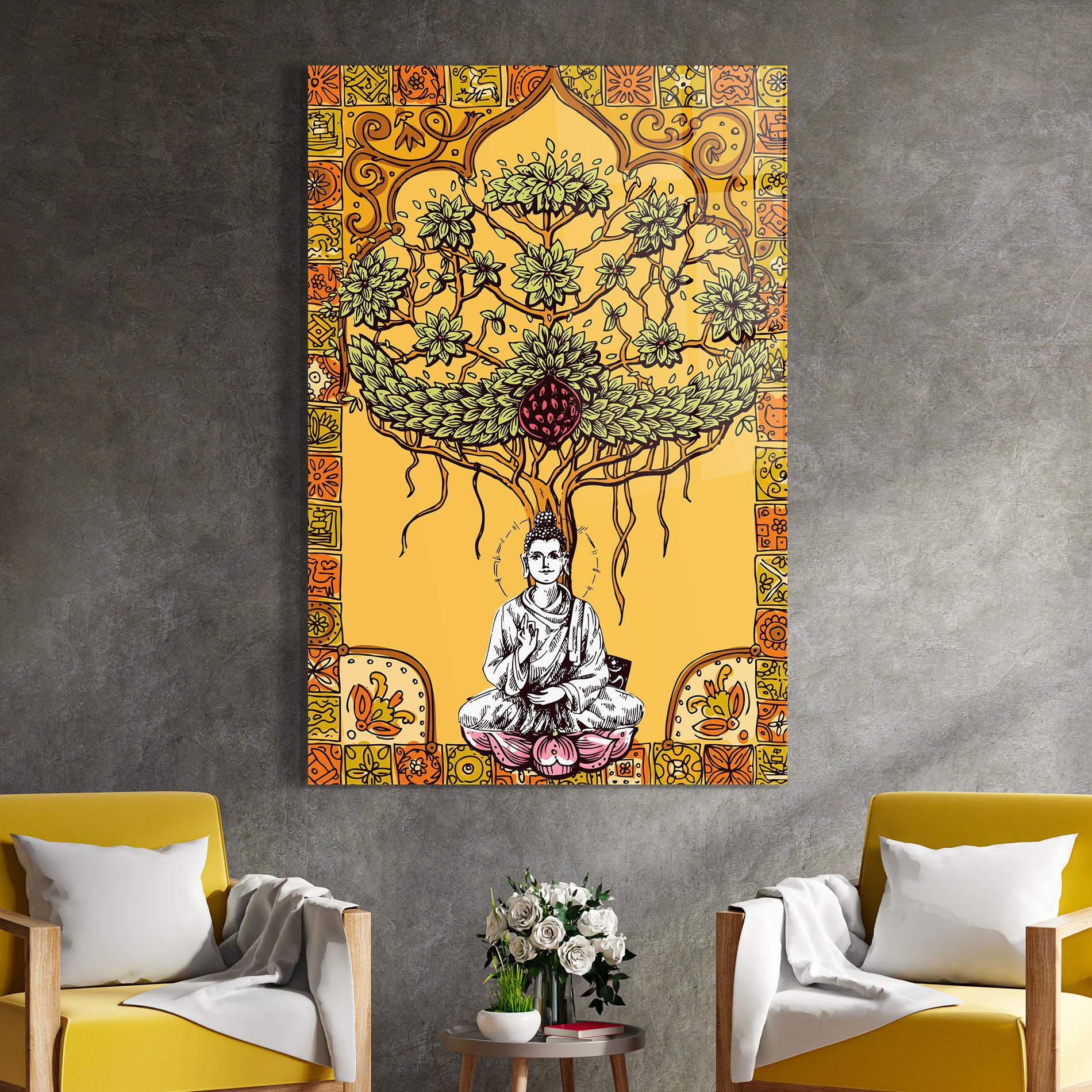 Tablou Sticla Meditation Three mockup 4