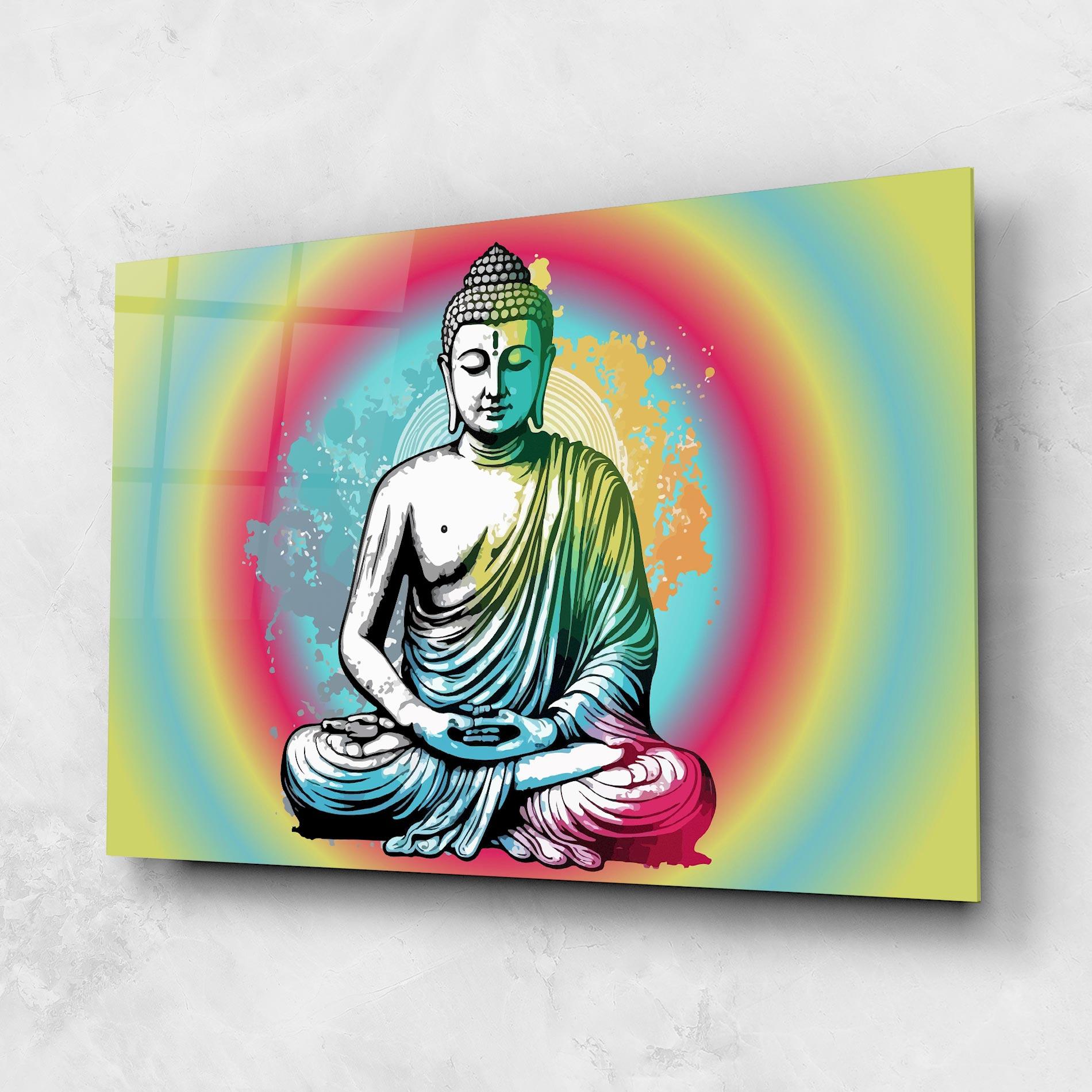 Tablou Sticla Budha Yoga mockup 1