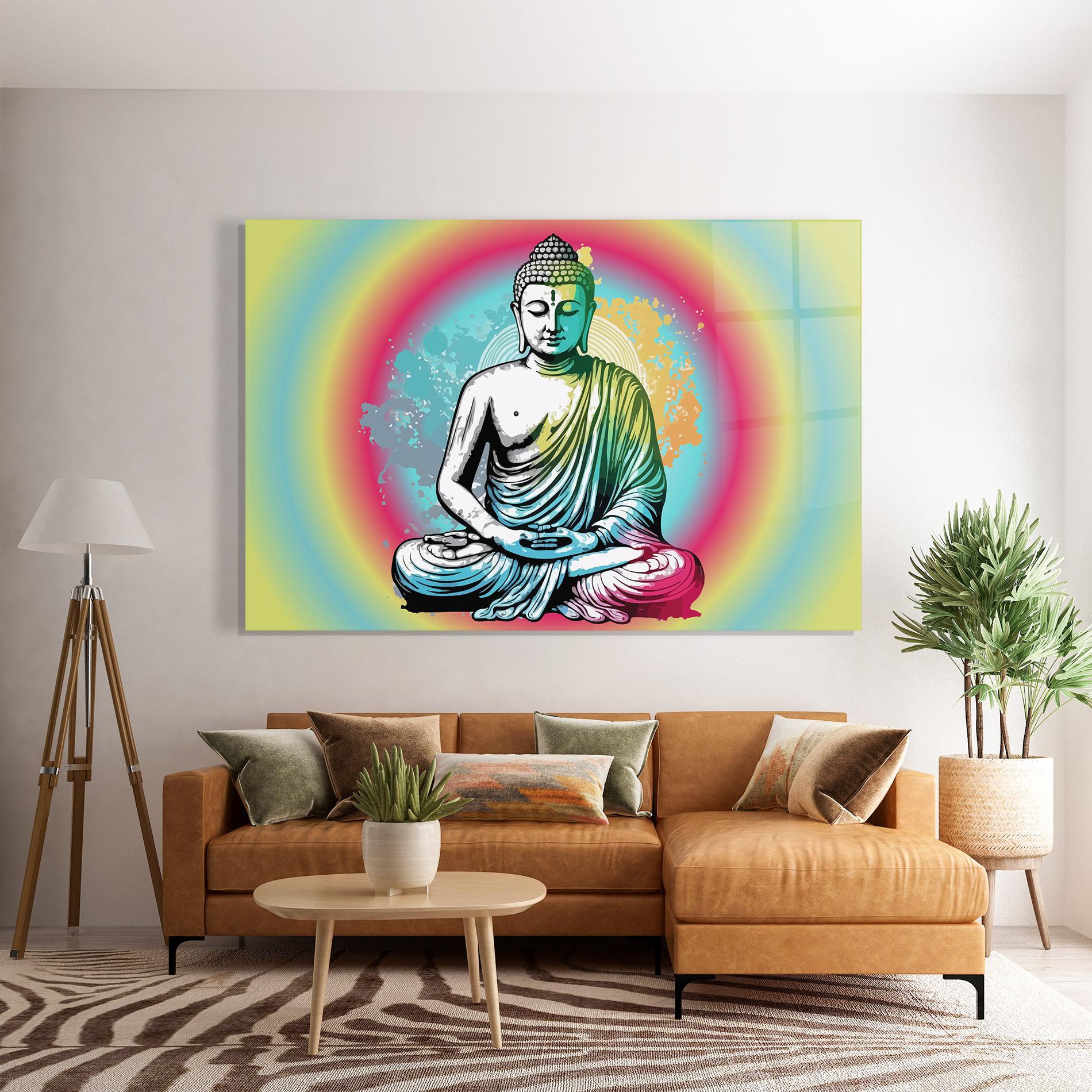 Tablou Sticla Budha Yoga mockup 7