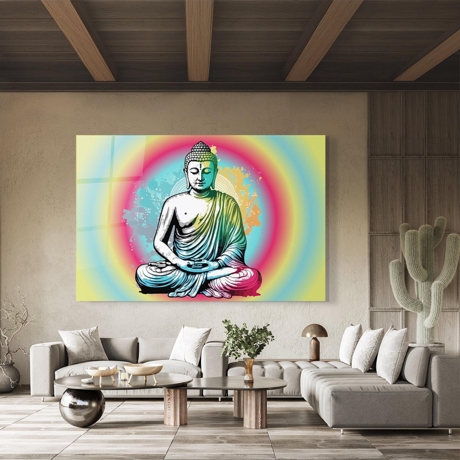 Tablou Sticla Budha Yoga mockup 8